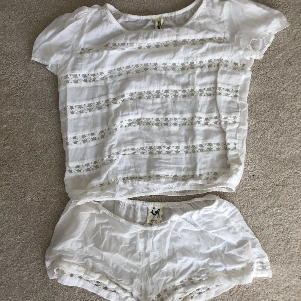 Anthropologie white pj’s